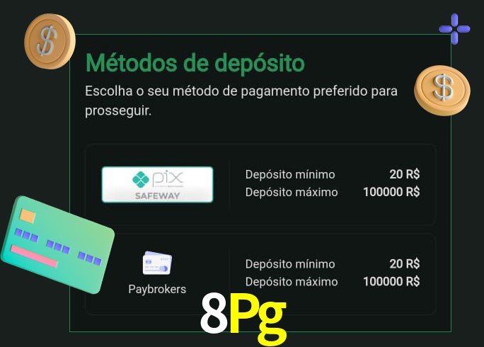 O cassino 8Pg oferece uma grande variedade de métodos de pagamento